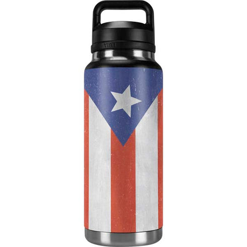 Puerto Rico Flag Distressed YETI Rambler 36oz Bottle Skin