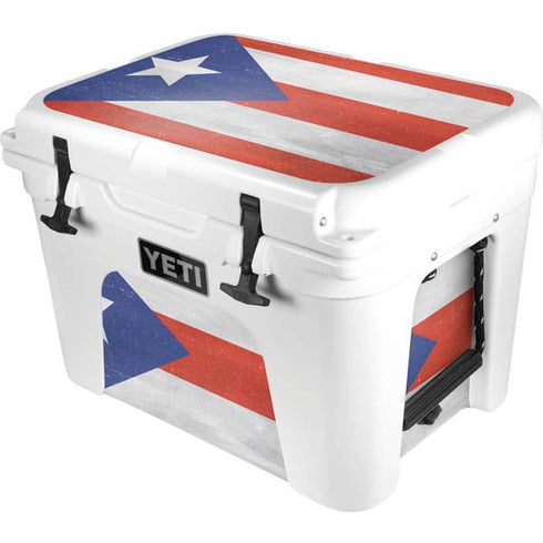 Puerto Rico Flag Distressed YETI Tundra 35 Hard Cooler Skin
