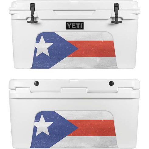 Puerto Rico Flag Distressed YETI Tundra 65 Hard Cooler Skin