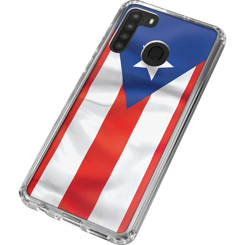 Puerto Rico Flag Galaxy A21 Clear Case