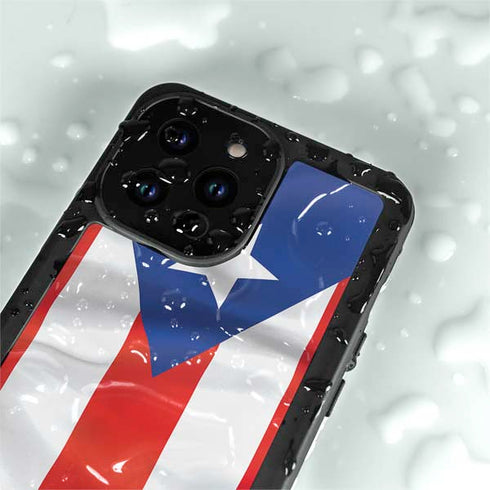 Puerto Rico Flag iPhone 14 Pro Max Waterproof Case