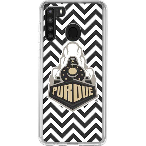 Purdue University Purdue Chevron Galaxy A21 Clear Case