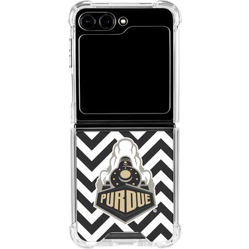 Purdue University Purdue Chevron Galaxy Z Flip5 5G Clear Case