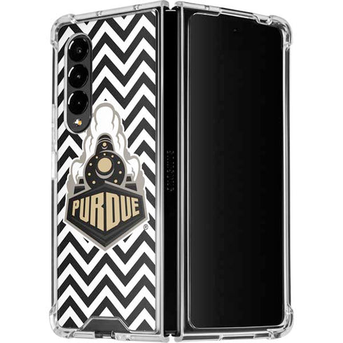 Purdue University Purdue Chevron Galaxy Z Fold4 5G Clear Case