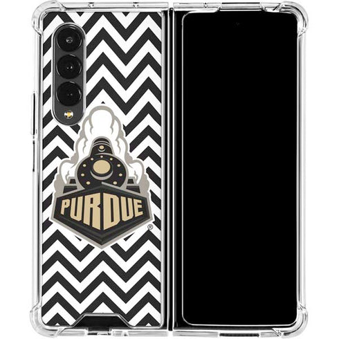 Purdue University Purdue Chevron Galaxy Z Fold4 5G Clear Case