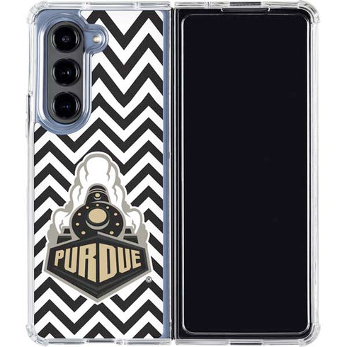Purdue University Purdue Chevron Galaxy Z Fold5 5G Clear Case