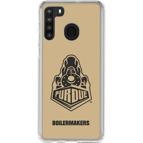 Purdue University Purdue Gold Signature Logo Galaxy A21 Clear Case