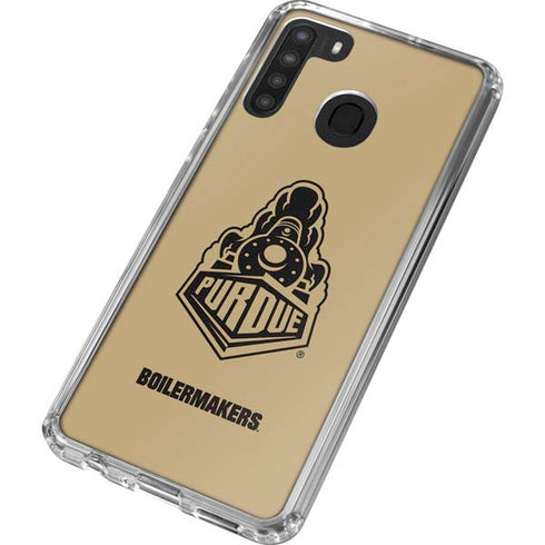 Purdue University Purdue Gold Signature Logo Galaxy A21 Clear Case