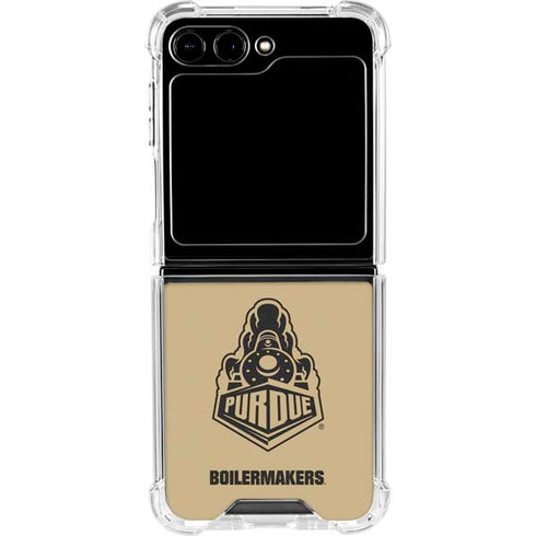 Purdue University Purdue Gold Signature Logo Galaxy Z Flip5 5G Clear Case