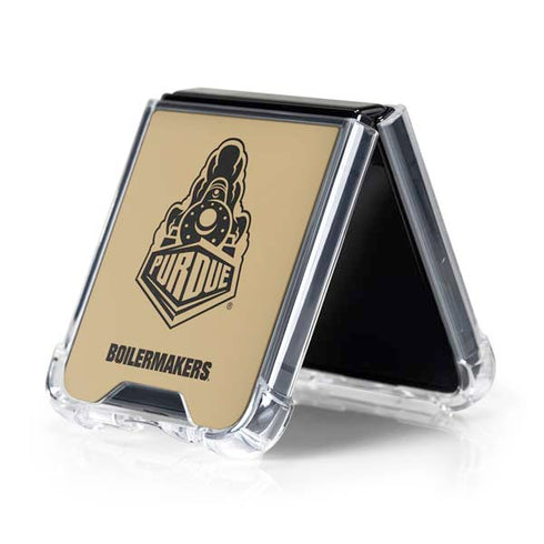 Purdue University Purdue Gold Signature Logo Galaxy Z Flip5 5G Clear Case