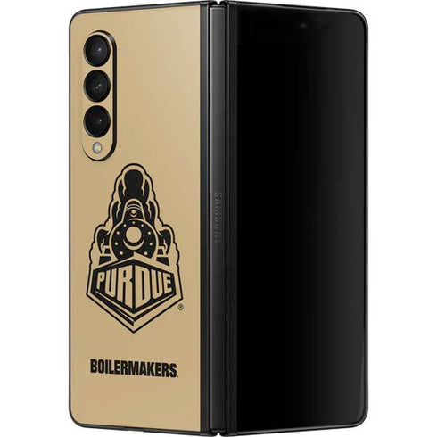 Purdue University Purdue Gold Signature Logo Galaxy Z Fold3 5G Skin