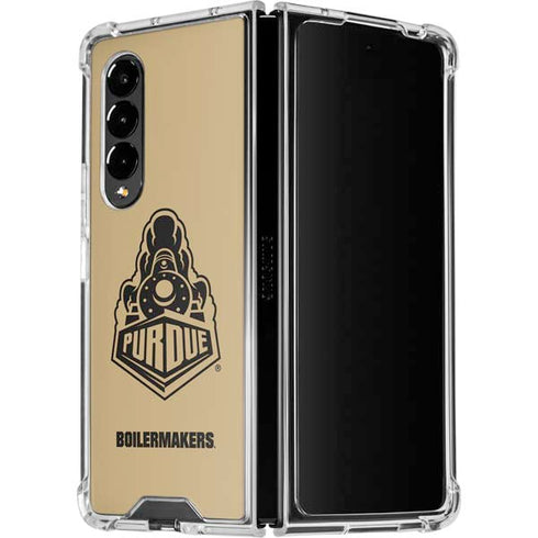 Purdue University Purdue Gold Signature Logo Galaxy Z Fold4 5G Clear Case