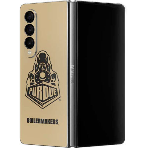 Purdue University Purdue Gold Signature Logo Galaxy Z Fold4 5G Skin