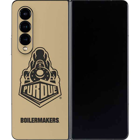 Purdue University Purdue Gold Signature Logo Galaxy Z Fold4 5G Skin