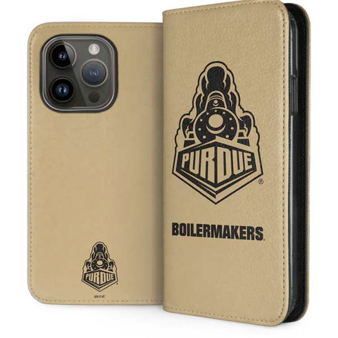 Purdue University Purdue Gold Signature Logo iPhone 14 Pro Folio Case