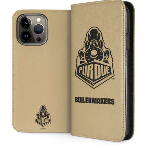 Purdue University Purdue Gold Signature Logo iPhone 14 Pro Max Folio Case