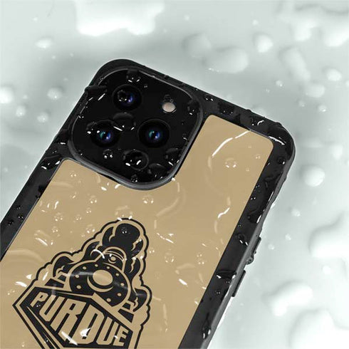 Purdue University Purdue Gold Signature Logo iPhone 14 Pro Max Waterproof Case