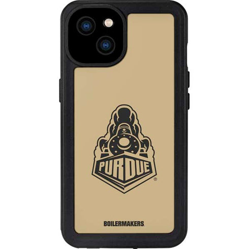 Purdue University Purdue Gold Signature Logo iPhone 15 Plus Waterproof Case