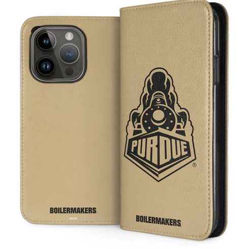 Purdue University Purdue Gold Signature Logo iPhone 15 Pro Folio Case