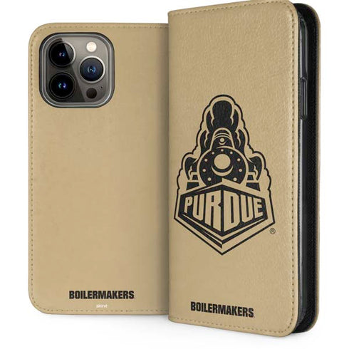 Purdue University Purdue Gold Signature Logo iPhone 15 Pro Max Folio Case