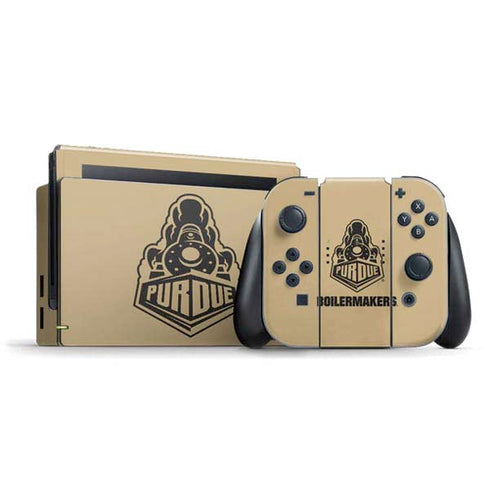 Purdue University Purdue Gold Signature Logo Nintendo Switch Bundle Skin