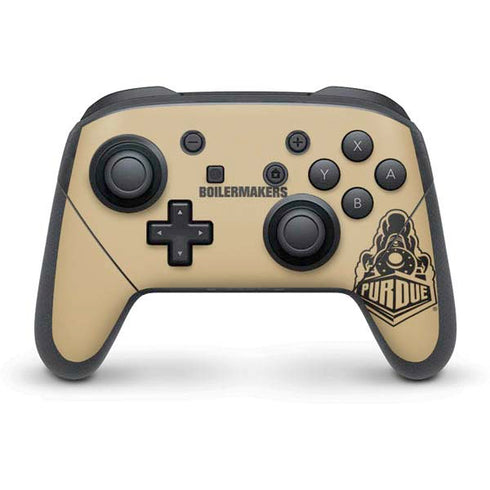 Purdue University Purdue Gold Signature Logo Nintendo Switch Pro Controller Skin
