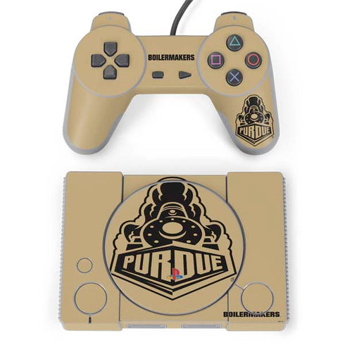 Purdue University Purdue Gold Signature Logo PlayStation Classic Bundle Skin