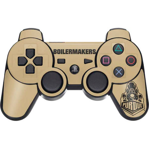 Purdue University Purdue Gold Signature Logo PS3 Dual Shock wireless controller Skin