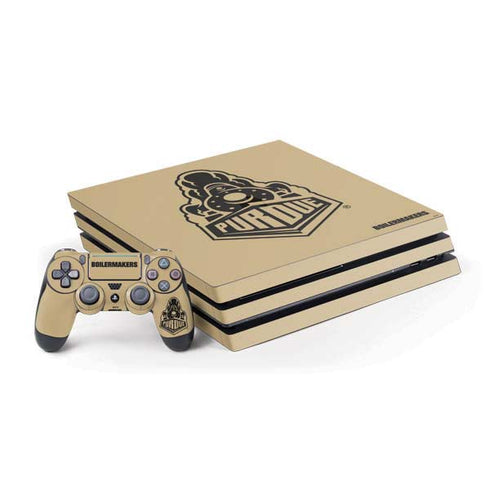 Purdue University Purdue Gold Signature Logo PS4 Pro Bundle Skin