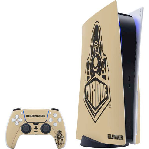 Purdue University Purdue Gold Signature Logo PS5 Bundle Skin