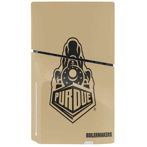 Purdue University Purdue Gold Signature Logo PS5 Slim Disk Console Skin