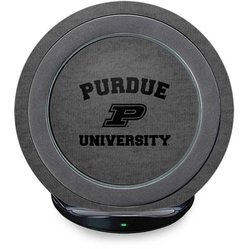 Purdue University Purdue Grey Logo Fast Charge Wireless Charging Stand Skin