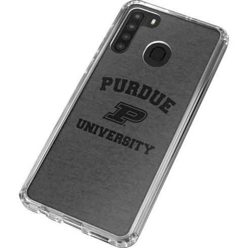 Purdue University Purdue Grey Logo Galaxy A21 Clear Case