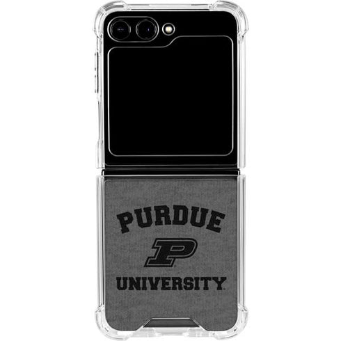 Purdue University Purdue Grey Logo Galaxy Z Flip5 5G Clear Case