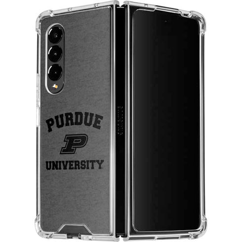 Purdue University Purdue Grey Logo Galaxy Z Fold4 5G Clear Case