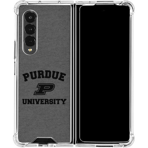 Purdue University Purdue Grey Logo Galaxy Z Fold4 5G Clear Case