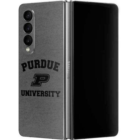 Purdue University Purdue Grey Logo Galaxy Z Fold4 5G Skin