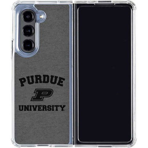 Purdue University Purdue Grey Logo Galaxy Z Fold5 5G Clear Case