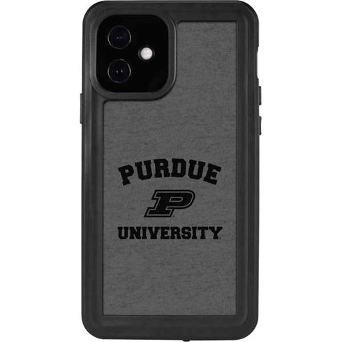 Purdue University Purdue Grey Logo iPhone 12 Waterproof Case