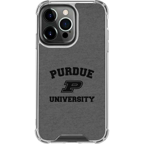 Purdue University Purdue Grey Logo iPhone 14 Pro Clear Case