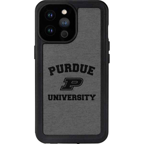 Purdue University Purdue Grey Logo iPhone 14 Pro Max Waterproof Case