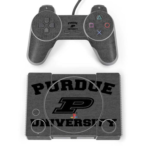 Purdue University Purdue Grey Logo PlayStation Classic Bundle Skin