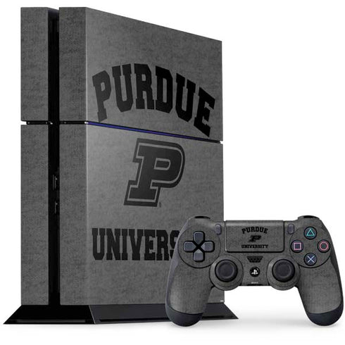 Purdue University Purdue Grey Logo PS4 Console and Controller Bundle Skin