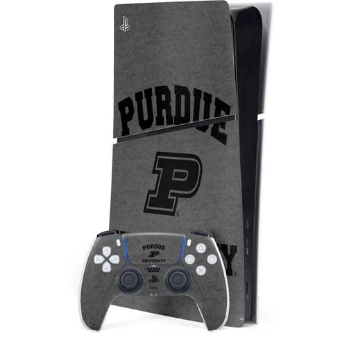 Purdue University Purdue Grey Logo PS5 Slim Digital Edition Bundle Skin