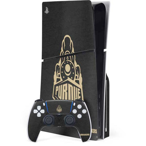 Purdue University Purdue University Signature Logo PS5 Slim Disk Bundle Skin