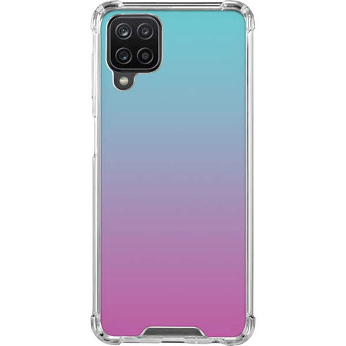Purple and Blue Ombre Galaxy A12 Clear Case