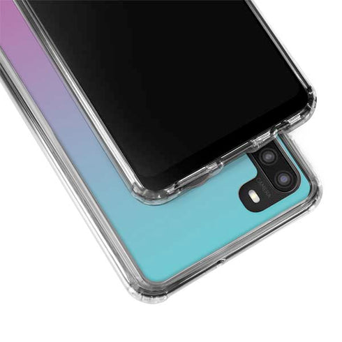 Purple and Blue Ombre Galaxy A21 Clear Case
