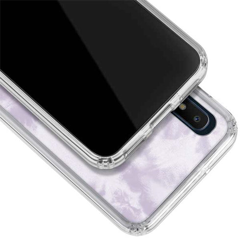 Purple and White Tie Dye Galaxy A10e Clear Case