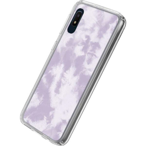 Purple and White Tie Dye Galaxy A10e Clear Case