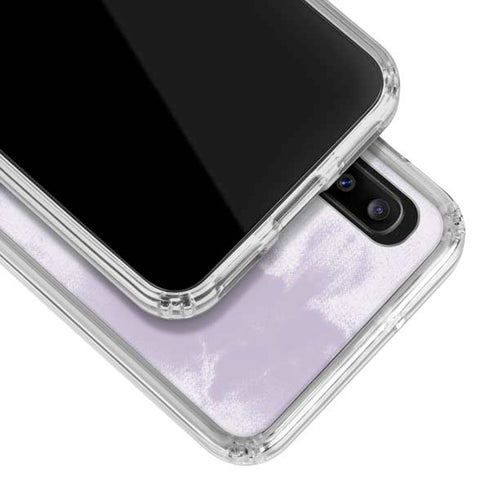 Purple and White Tie Dye Galaxy A20 Clear Case